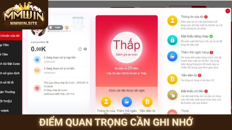 Điểm quan trọng cần ghi nhớ