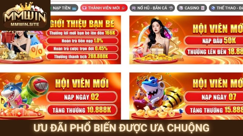Khuyến Mãi MMWIN 2 Ưu đãi phổ biến được ưa chuộng